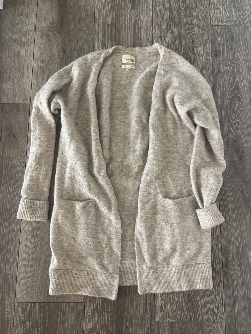 Wilfred Light Heather Gray Open-Front Cardigan